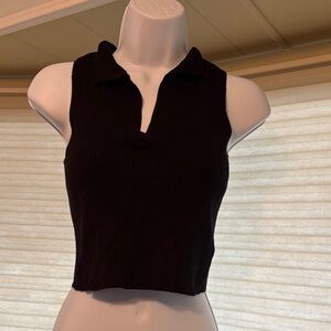 Sincerely Jules Black Collared Tank Top